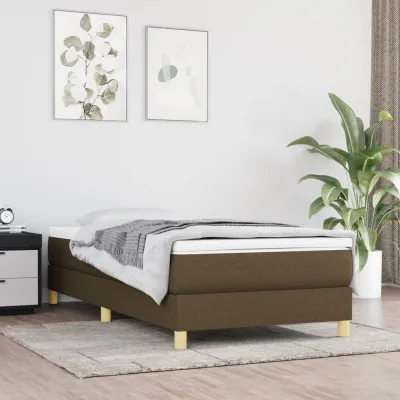 cadre de lit Marron foncé 80x200 cm Tissu