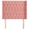 Tête de lit avec oreilles Rose 103x16x118/128 cm Velours