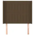 Tête de lit avec oreilles Marron foncé 83x16x118/128 cm Tissu