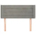 Tête de lit avec oreilles Gris clair 93x16x78/88 cm Velours