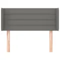 Tête de lit avec oreilles Gris foncé 83x16x78/88 cm Tissu
