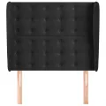 Tête de lit avec oreilles Noir 103x23x118/128 cm Velours