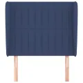 Tête de lit avec oreilles Bleu 103x23x118/128 cm Tissu