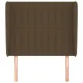Tête de lit avec oreilles Marron foncé 83x23x118/128 cm Tissu