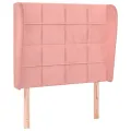Tête de lit avec oreilles Rose 103x23x118/128 cm Velours