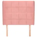 Tête de lit avec oreilles Rose 103x23x118/128 cm Velours