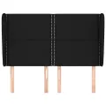 Tête de lit avec oreilles Noir 147x23x118/128 cm Tissu