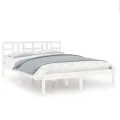 Cadre de lit Blanc Bois massif 200x200 cm