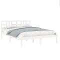 Cadre de lit Blanc Bois massif 200x200 cm