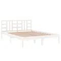 Cadre de lit Blanc Bois massif 200x200 cm
