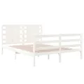 Cadre de lit Blanc Bois de pin massif 120x190 cm Petit Double