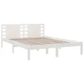 Cadre de lit Blanc Bois de pin massif 120x200 cm