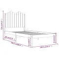 Cadre de lit Blanc Bois de pin massif 100x200 cm