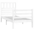 Cadre de lit Blanc Bois massif 75x190 cm Petit simple