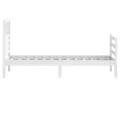 Cadre de lit Blanc Bois massif 75x190 cm Petit simple