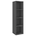 Ensemble de meuble TV 2 pcs Gris brillant Aggloméré