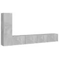 Ensemble de meuble TV 3 pcs Gris béton Aggloméré