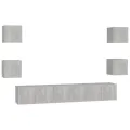 Ensemble de meubles TV 7 pcs Gris béton Aggloméré