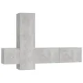 Ensemble de meubles TV 3 pcs Gris béton Aggloméré