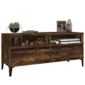 Meuble TV chêne fumé 100x34,5x44,5 cm bois d'ingénierie
