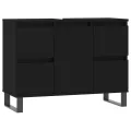 Armoire de salle de bain noir 80x33x60 cm bois d'ingénierie