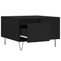 Table basse noir 55x55x36,5 cm bois d'ingénierie