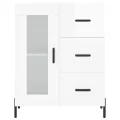 Buffet Blanc brillant 69,5x34x90 cm Bois d'ingénierie