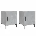 Tables de chevet 2 pcs gris béton 40x40x50 cm bois d’ingénierie