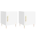 Tables de chevet 2 pcs blanc 40x40x50 cm bois d’ingénierie