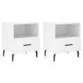 Tables de chevet 2 pcs blanc 40x35x47,5 cm bois d’ingénierie