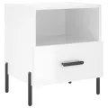 Tables de chevet 2 pcs blanc brillant 40x35x47,5 cm