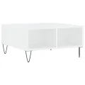 Table basse blanc 60x60x30 cm bois d'ingénierie