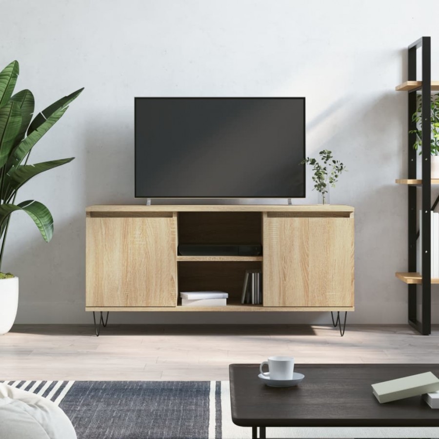 Meuble TV chêne sonoma 104x35x50 cm bois d'ingénierie