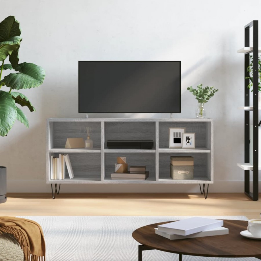 Meuble TV sonoma gris 103,5x30x50 cm bois d'ingénierie