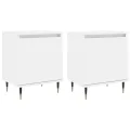 Tables de chevet 2 pcs blanc 40x30x50 cm bois d'ingénierie