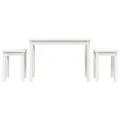 Tables gigognes 3 pcs Blanc Bois de pin massif