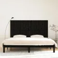 Tête de lit murale Noir 204x3x110 cm Bois massif de pin