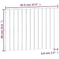 Tête de lit murale Blanc 82,5x3x60 cm Bois massif de pin