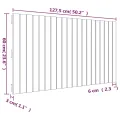 Tête de lit murale Noir 127,5x3x60 cm Bois massif de pin