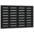 Tête de lit murale Noir 96x3x63 cm Bois massif de pin