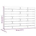 Tête de lit murale Gris 96x3x63 cm Bois massif de pin