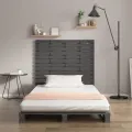 Tête de lit murale Gris 141x3x91,5 cm Bois massif de pin
