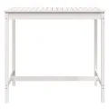 Table de jardin blanc 121x82,5x110 cm bois massif de pin