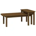 Ensemble de tables basses 2 pcs Marron miel Bois massif de pin