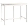 Table de bar Blanc 140x80x110 cm Bois massif de pin