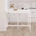 Table de bar Blanc 140x80x110 cm Bois massif de pin