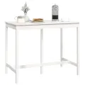 Table de bar Blanc 140x80x110 cm Bois massif de pin