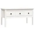 Table basse Blanc 102x49x55 cm Bois massif de pin