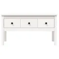 Table basse Blanc 102x49x55 cm Bois massif de pin