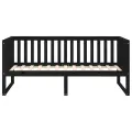 Lit de jour Noir 90x190 cm Bois de pin massif